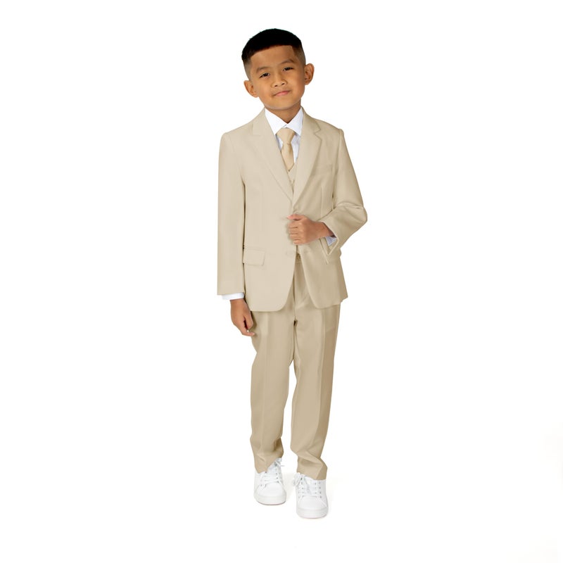 Spring Notion Big Boys' Modern Fit Khaki Suit Set 18 - Image 1
